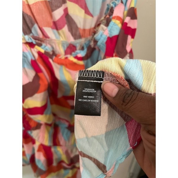 Torrid 3 Women's Multicolor Peplum Gauze Square Neck Cami Top Plus Size‎ 3x - Picture 6 of 9